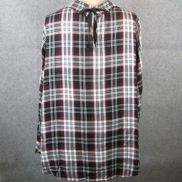 Susan Graver Yarn Dyed Button Front Shirt Keyhole Back XL Plaid NEW - Picture 4 of 8